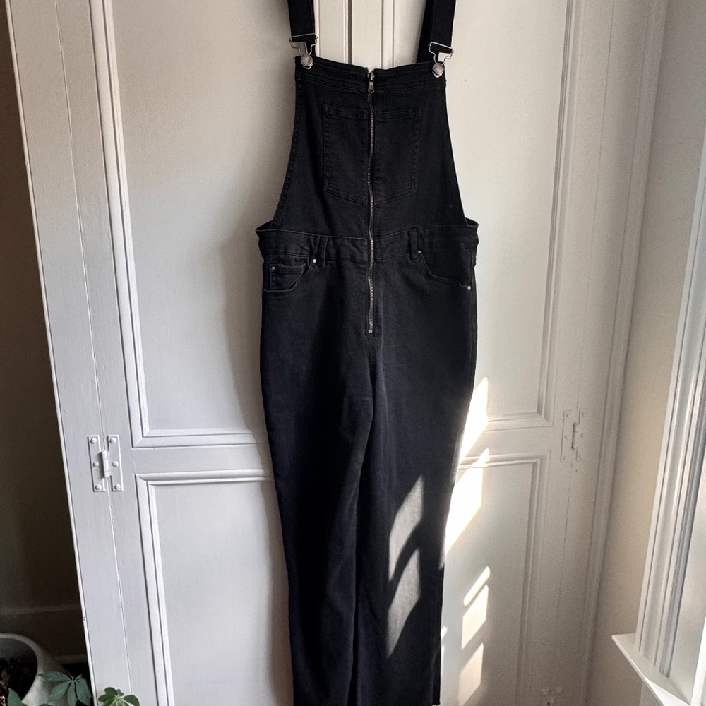 Zara black denim jumpsuit